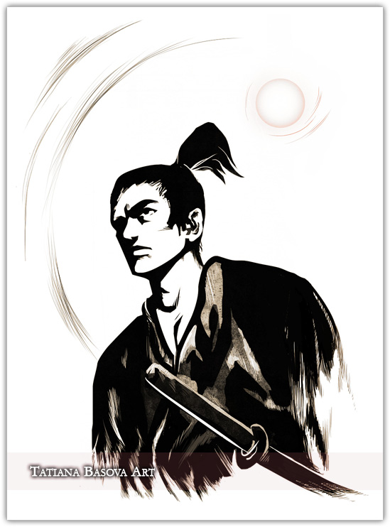 Молодой самурай арт Картина Принт
