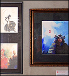 Экспозиция картин на выставке Самураи - 47 ронинов